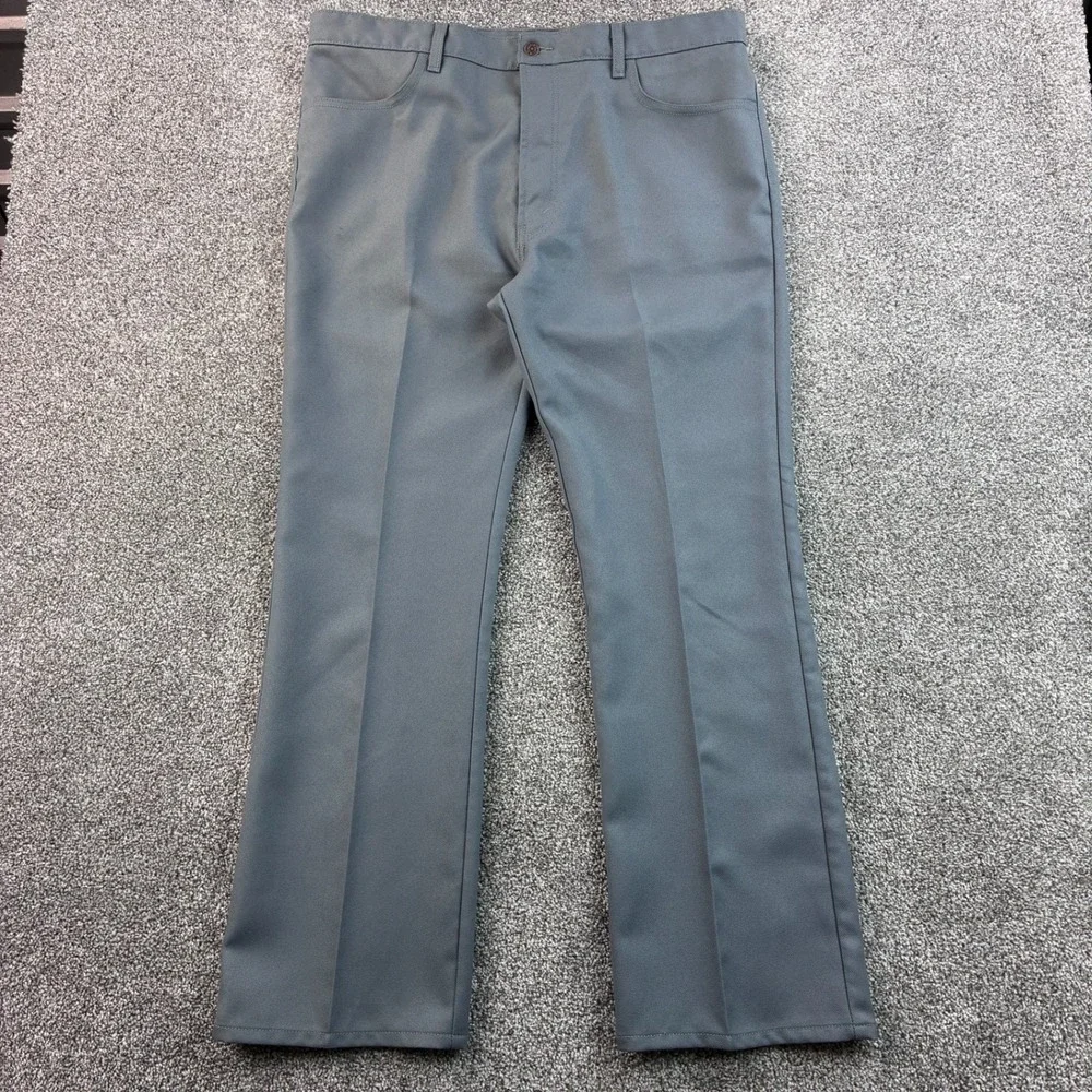 Vintage Y2K Levi's 517 Pants Mens 40x32 Gray Boot Cut Polyester Chino Slacks